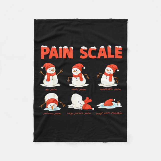 Pain Scale Snowman Funny Nurse Christmas Icu Nurse Fleecefilt (Framsidan)