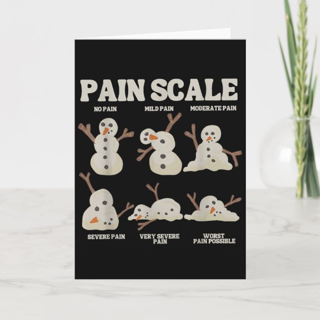 Pain Scale Snowman Funny Nurse Christmas Icu Nurse Kort (Framsida)