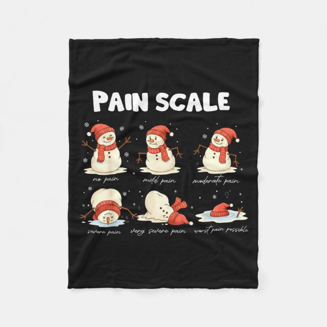 Pain Scale Snowman Nurse Christmas Xmas Snow Pajam Fleecefilt (Framsidan)