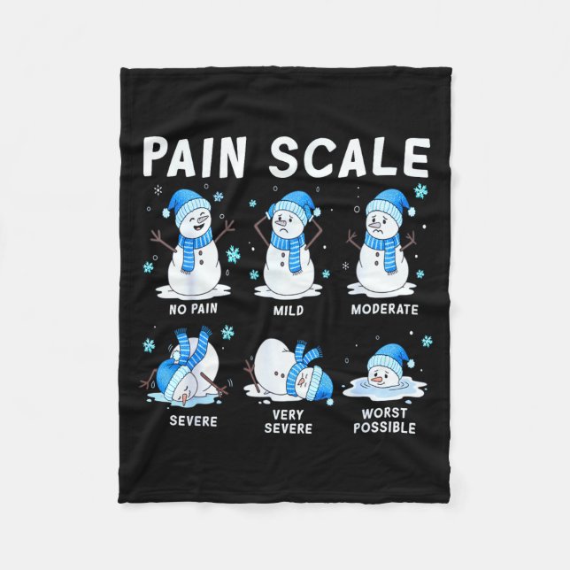 Pain Scale Snowman Nurse Christmas Xmas Snow Pajam Fleecefilt (Framsidan)
