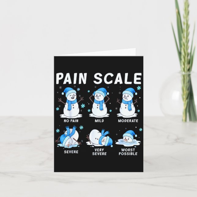 Pain Scale Snowman Nurse Christmas Xmas Snow Pajam Kort (Framsida)