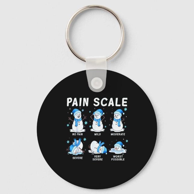 Pain Scale Snowman Nurse Christmas Xmas Snow Pajam Nyckelring (Framsida)