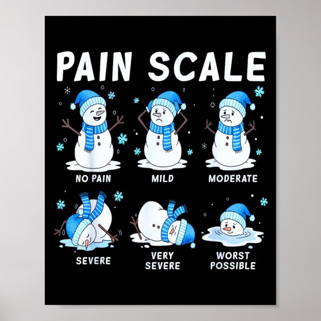 Pain Scale Snowman Nurse Christmas Xmas Snow Pajam Poster (Framsidan)