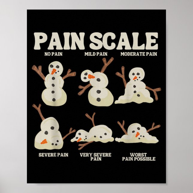 Pain Scale Snowman Nurse Christmas Xmas Snow Pajam Poster (Framsidan)