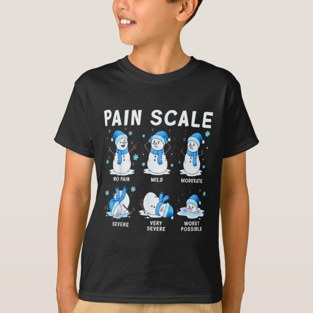 Pain Scale Snowman Nurse Christmas Xmas Snow Pajam T Shirt (Framsida)