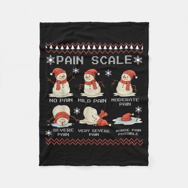 Pain Scale Snowman Pain Essment Trauma Nurse Ugly  Fleecefilt (Framsidan)
