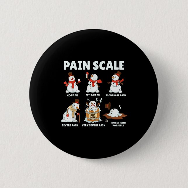 Pain Scale Snowman Xmas Funny Nurse Christmas Icu  Knapp (Framsida)