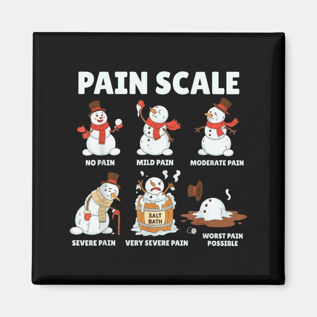 Pain Scale Snowman Xmas Funny Nurse Christmas Icu  Magnet (Framsidan)