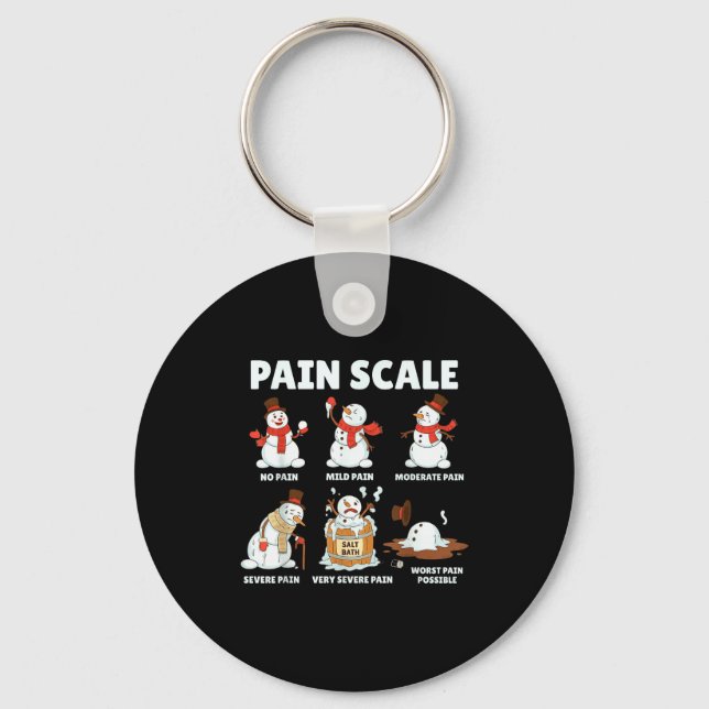 Pain Scale Snowman Xmas Funny Nurse Christmas Icu  Nyckelring (Framsida)