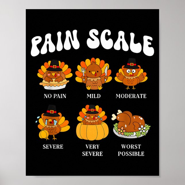 Pain Scale Turkey Pain Essment Trauma Nurse Thanks Poster (Framsidan)