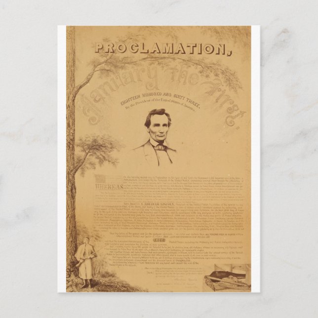[Paine copy of the Emancipation Proclamation. Kopi Vykort (Framsida)