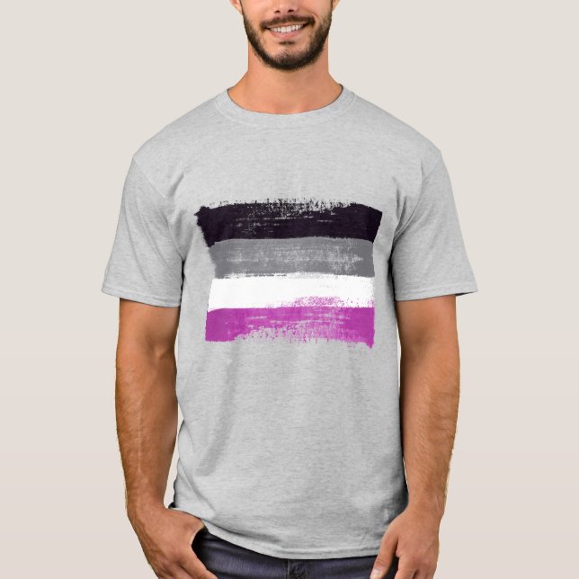 PAINERAT ASEXUELLT FLAGGA AV PRIDE T SHIRT (Framsida)