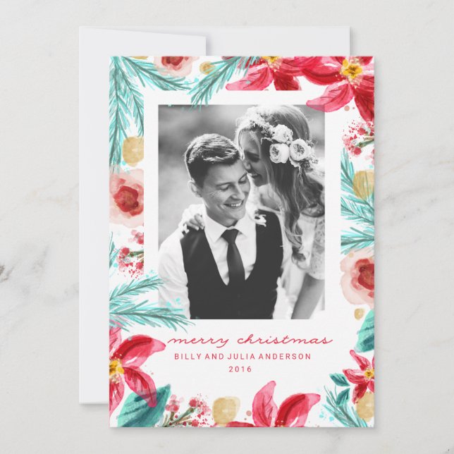 PAINERAT WINTER BOTANICAL christmas-gratulationsko Julkort (Framsida)