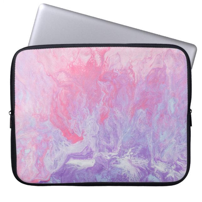 PAINERING AV ROSA OCH LILA ABSTRAKT LAPTOP FODRAL (Framsidan)