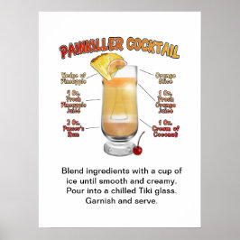 PAINKILLER Cocktail Recipe Art 18"x24" Poster