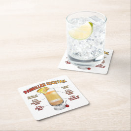 PAINKILLER Cocktail Recipe Art Underlägg Papper Kvadrat