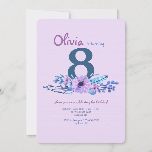 Painsier i inbjudan till Rosa (Framsida)