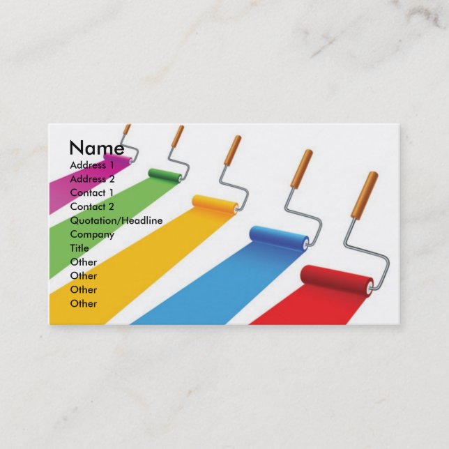 Paint1, Namn, Adress 1, Adress 2, kontakt 1, ... Visitkort (Framsida)