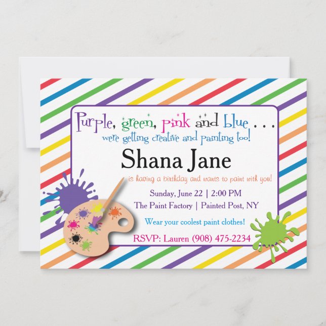 Paint Älskare-inbjudan Inbjudningar (Framsida)