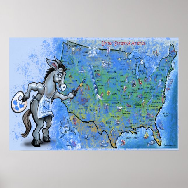 Paint America Blue Poster (Framsidan)