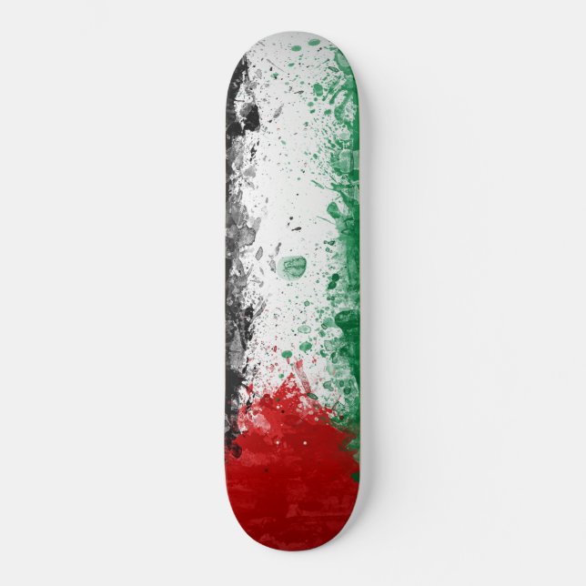 Paint Art Grunge Palestina-Flagga Skateboard Bräda 20,5 Cm (Framsida)