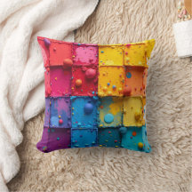 Paint Block Throw Pillow