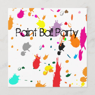 Paint Boll Party SPLATTER-inbjudan Inbjudningar