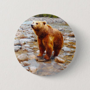 Paint Brown Bear i River Woodland Wildlife Knapp
