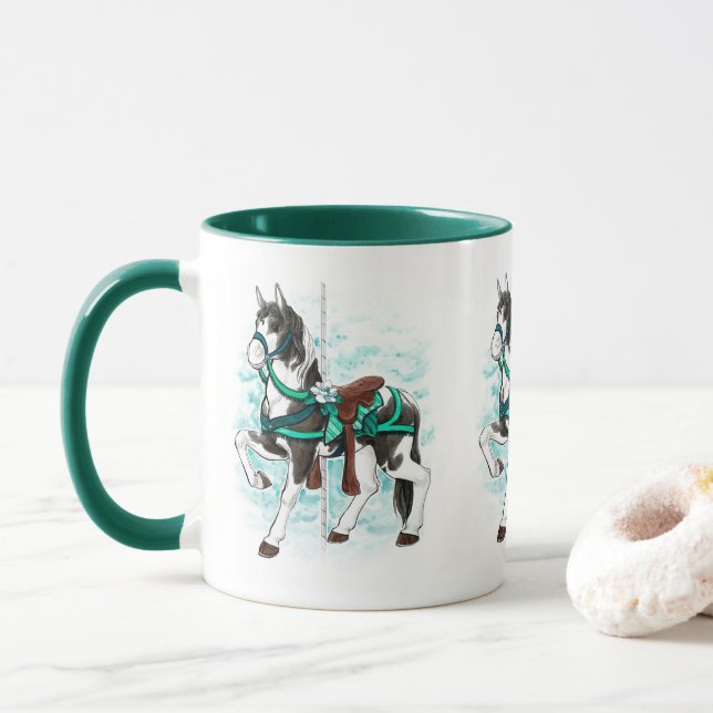 Paint Carousel Horse Mugg (Med munk)