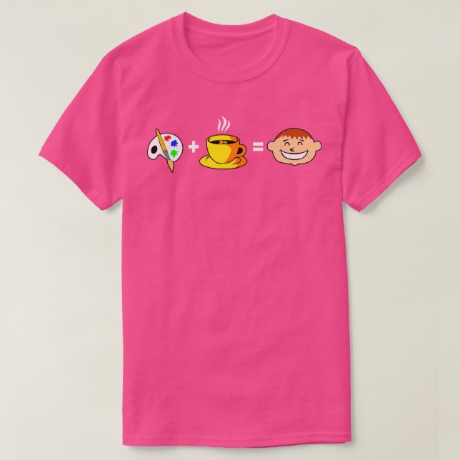 Paint Coffee Lycklig T Shirt (Design framsida)