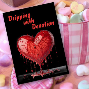 Paint Drick Red Heart Valentine Card Julkort