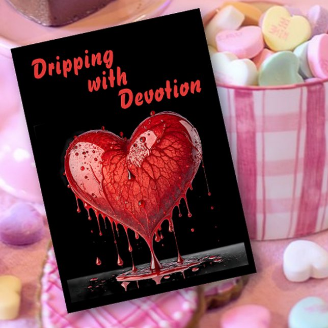 Paint Drick Red Heart Valentine Card Julkort (Skapare uppladdad)