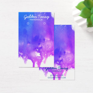 Paint Drip Earring Necklace Jewelry Visning Card Visitkort