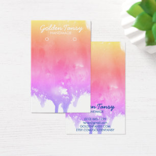 Paint Drip Earring Necklace Jewelry Visning Card Visitkort