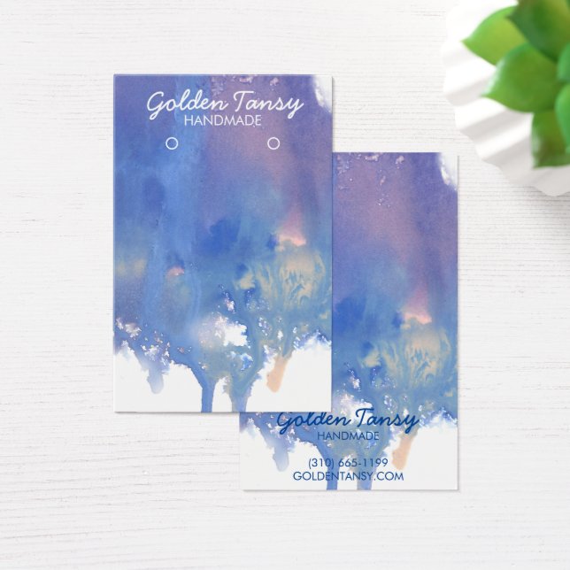 Paint Drip Earring Necklace Jewelry Visning Card Visitkort (Skivbord)