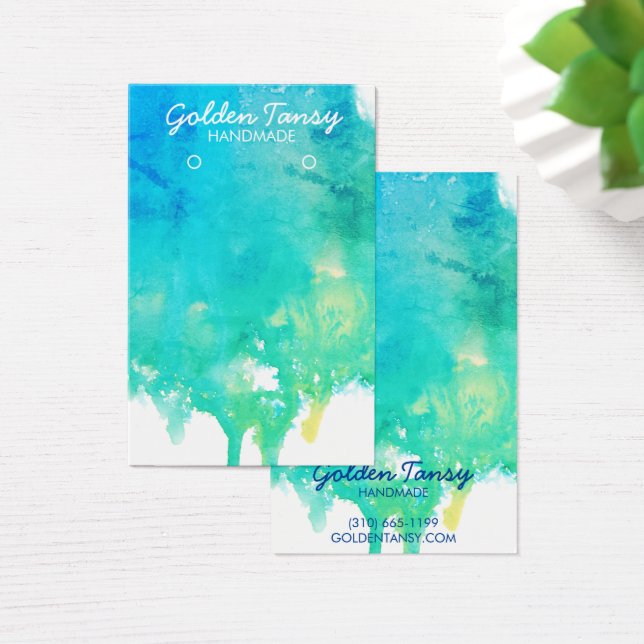 Paint Drip Earring Necklace Jewelry Visning Card Visitkort (Skivbord)