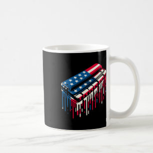 Paint Drip Harmonica American USA flagga 4:e juli Kaffemugg