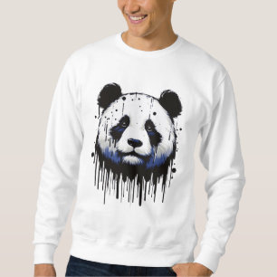 Paint Drip Panda Lång Ärmad Tröja