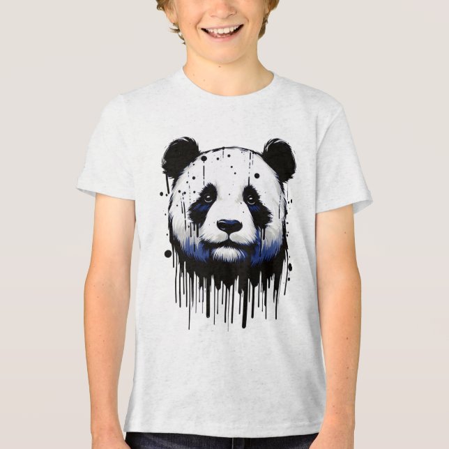 Paint Drip Panda T Shirt (Framsida)