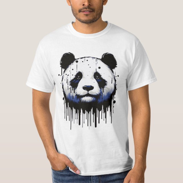 Paint Drip Panda T Shirt (Framsida)