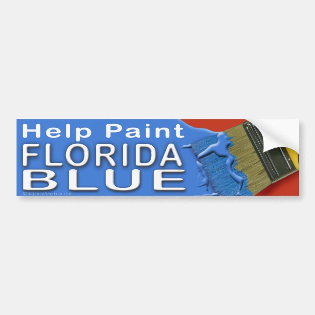 Paint Florida Blue Bumper Sticker 2 Bildekal (Framsidan)