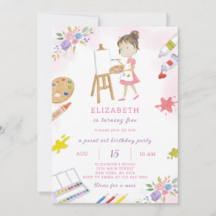 Paint Girl Birthday-inbjudan Inbjudningar