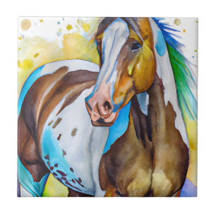 Paint Horse Akvarell Kakelplatta