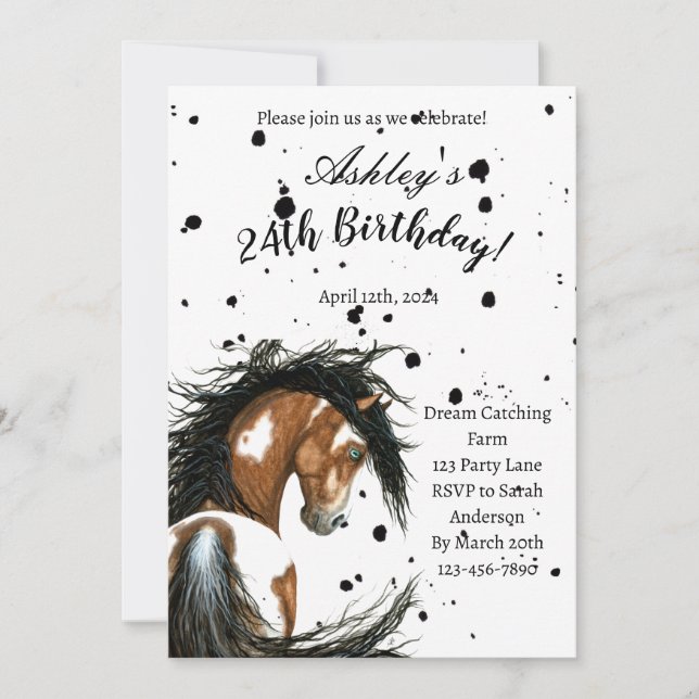 Paint Horse Birthday Card av Amylyn Bihrle Inbjudningar (Framsida)