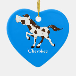 PAINT HORSE Brown & White Anpassningsbar Ornament