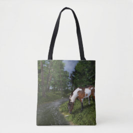 Paint Horse by Forest Stream Tote Bag Tygkasse