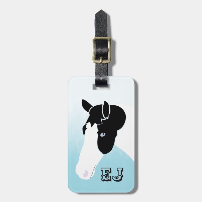 Paint Horse Equestrian Anpassningsbar Luggage Tag Bagagebricka (Vertikal Framsida)