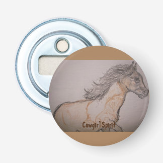 Paint Horse Galloping Cowgirl Spirit Flasköppnare