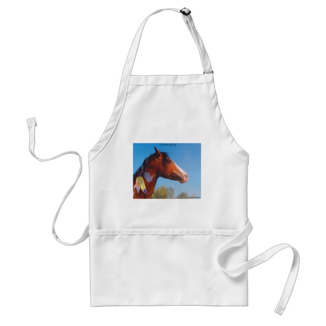 Paint Horse Krig Pony Feathers Apron Förkläde (Framsidan)