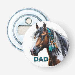 Paint Horse med Native Pärlor Flasköppnare